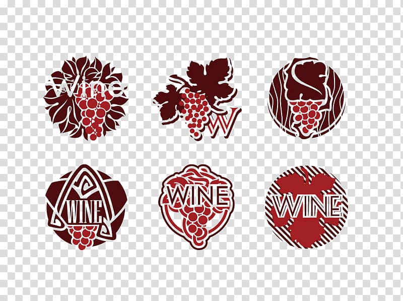 Red Wine Wine label Logo, Creative wine transparent background PNG clipart