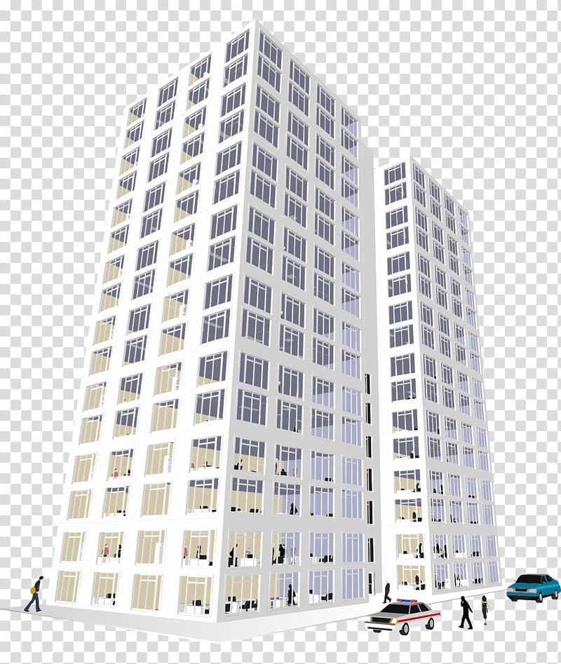 two white high-rise buildings illustration, Office Building , White skyscrapers street transparent background PNG clipart