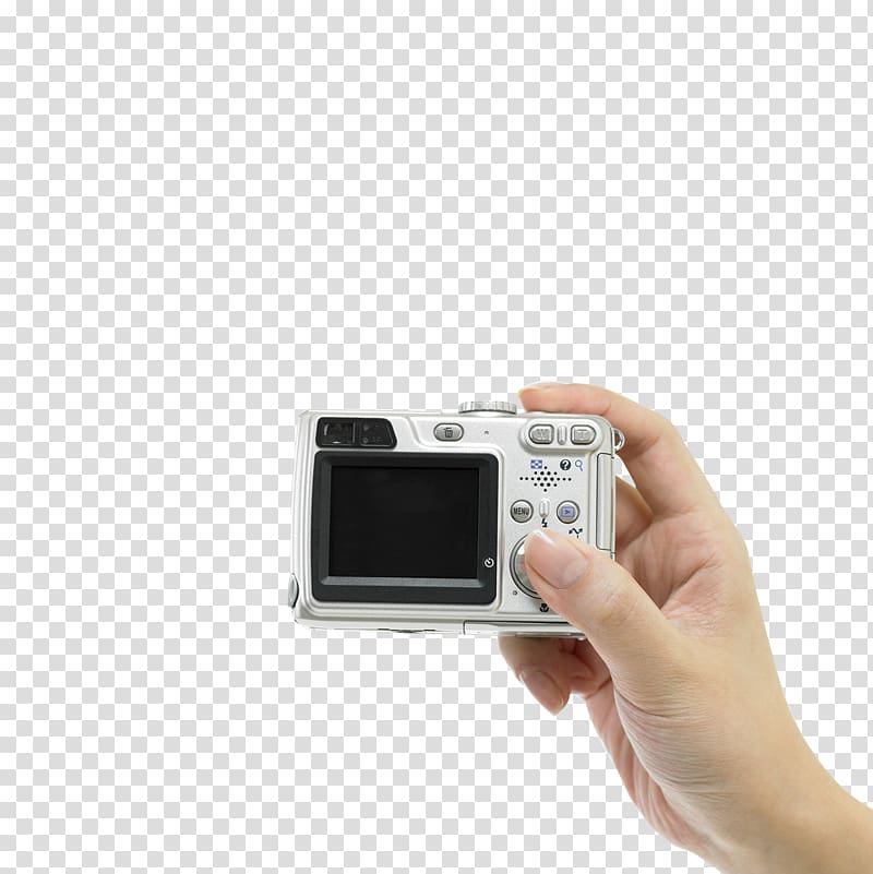 Camera Computer file, Holding the camera transparent background PNG clipart