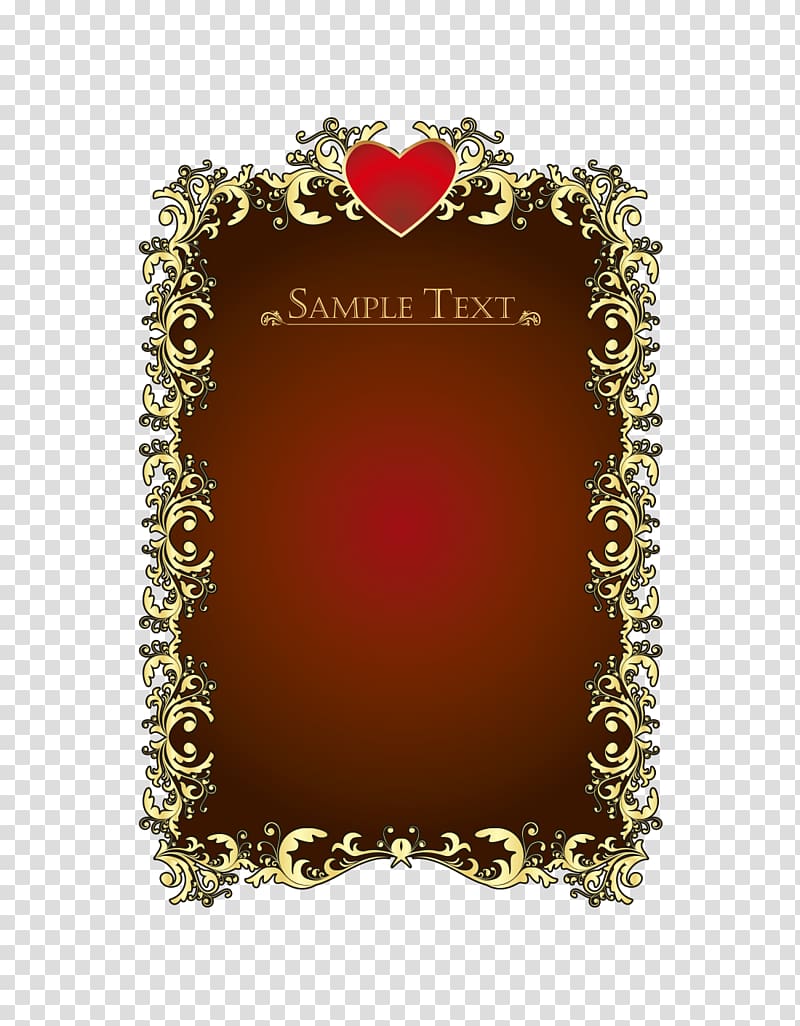 frame Complete Father Brown Red, Palace red border transparent background PNG clipart