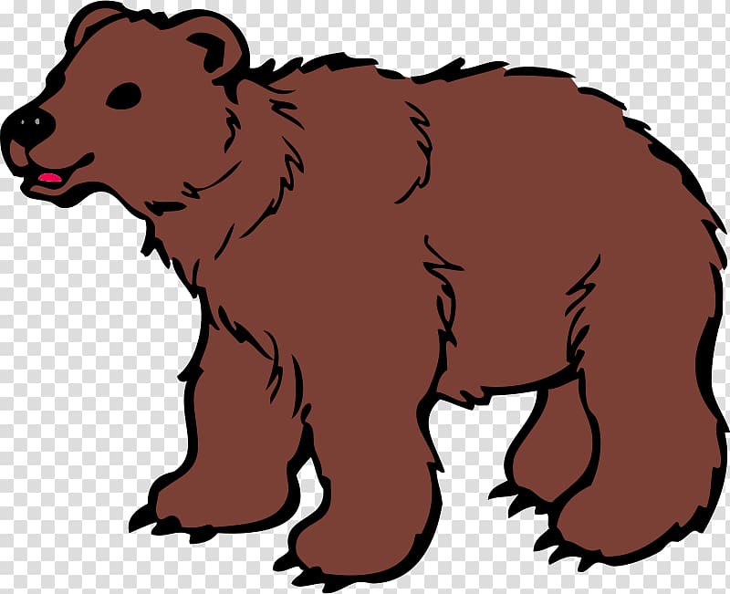 American black bear Polar bear California grizzly bear Kodiak bear, Hairy transparent background PNG clipart