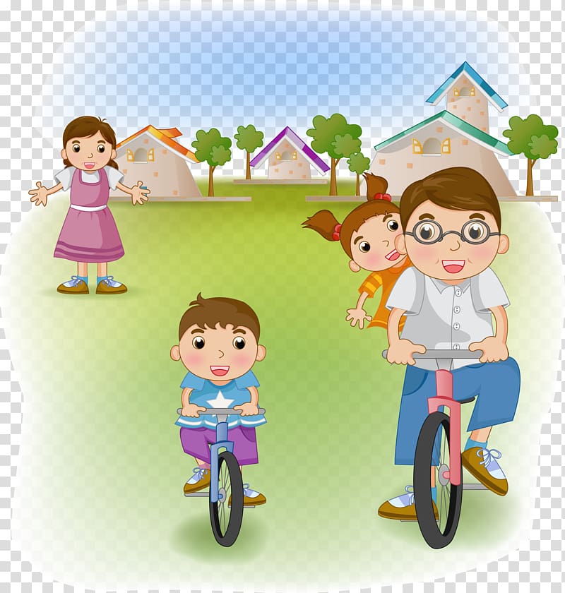 Family Fotosearch Illustration, Happy family of four transparent background PNG clipart