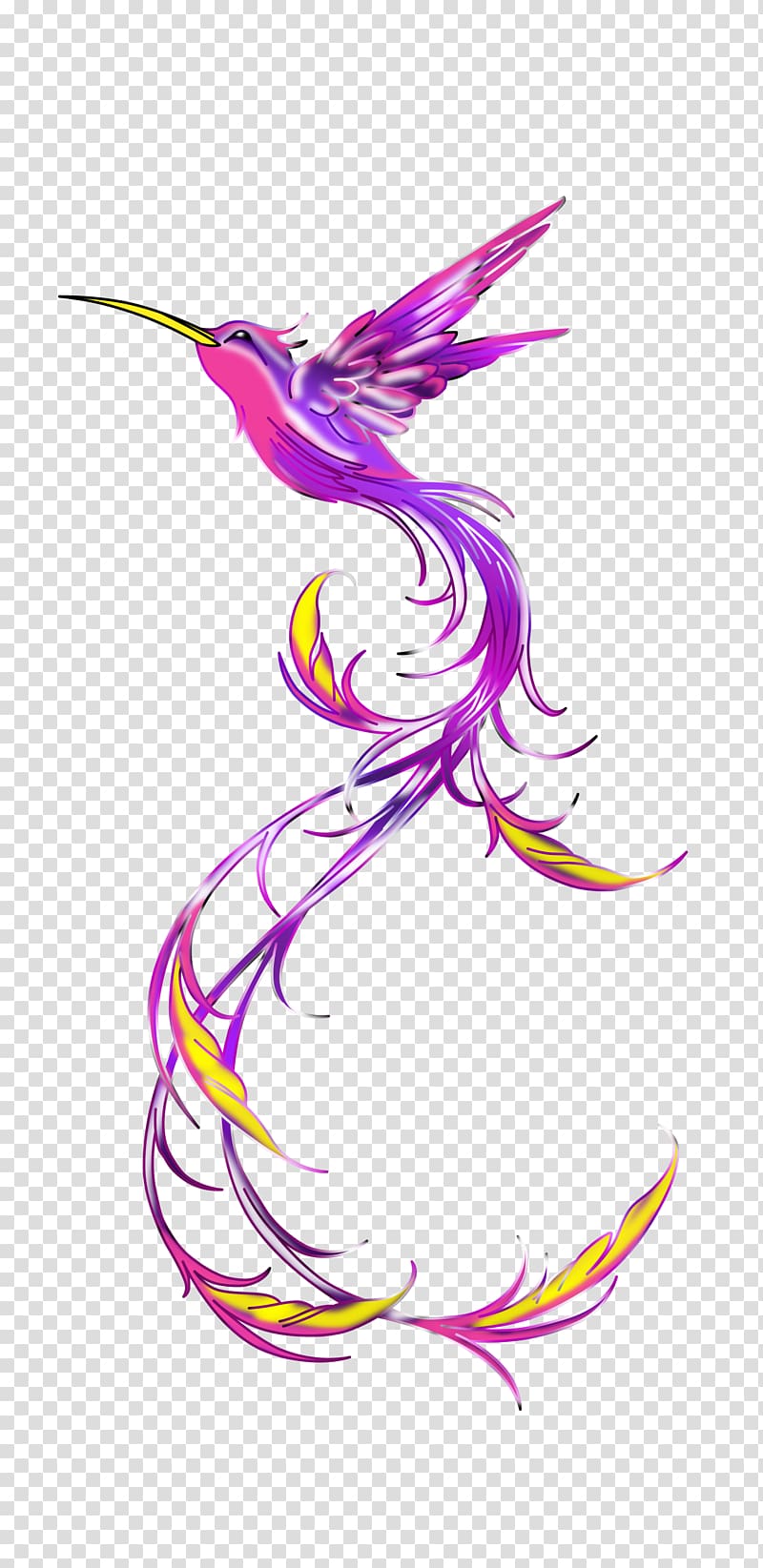 Hummingbird Tattoo Feather , purple dream transparent background PNG clipart