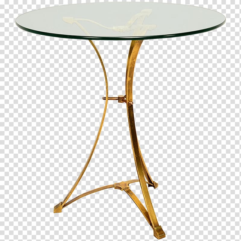 Table Furniture Guéridon Glass Brass, side table transparent background PNG clipart