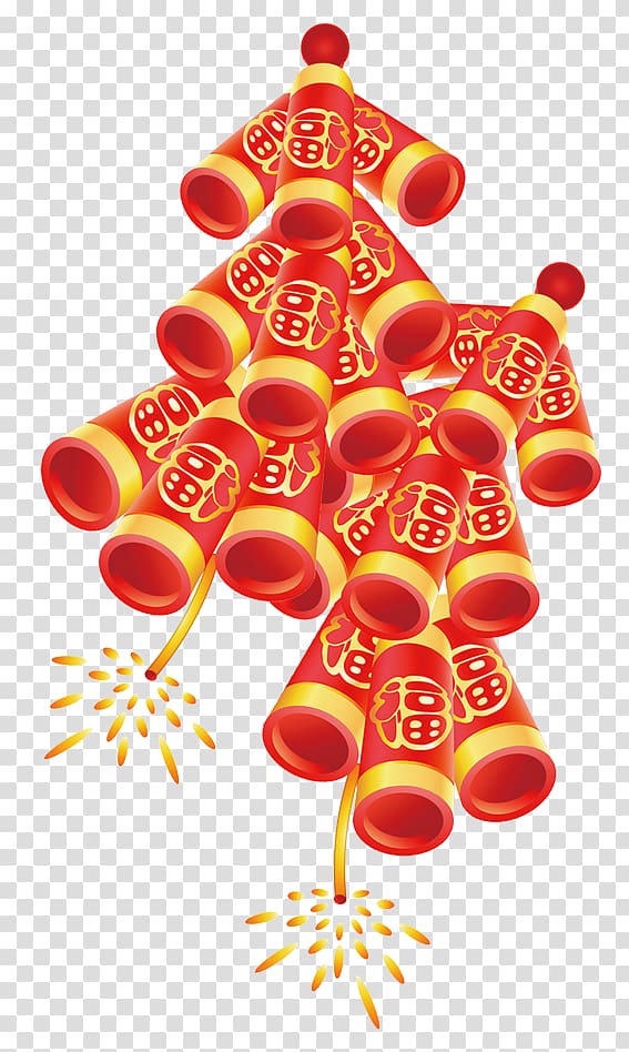 Firecracker Chinese New Year Festival Oudejaarsdag van de maankalender, Chinese New Year transparent background PNG clipart