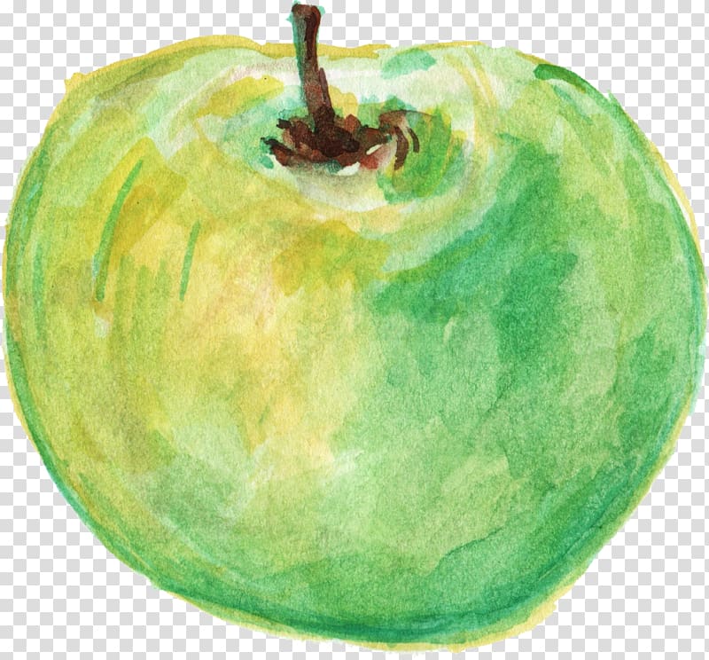 Apple Organic food Watercolor painting Fruit, hand painted transparent background PNG clipart