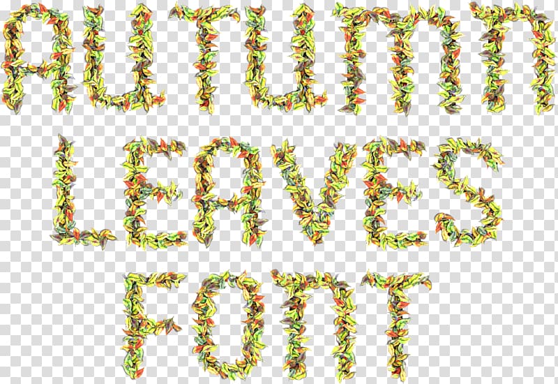 Font Line Pattern Text messaging, Autumn Leaf Font transparent background PNG clipart