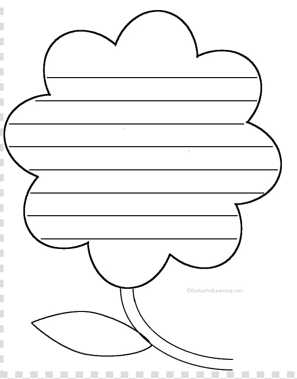 Line art Coloring book Black and white , Blank Flower Template transparent background PNG clipart