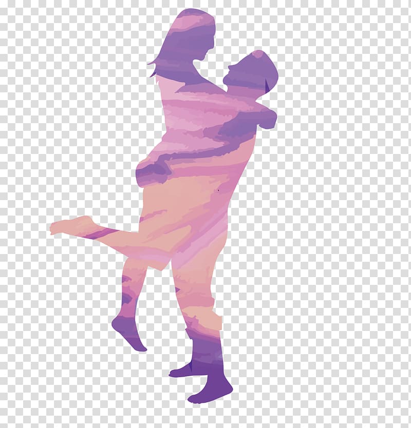 Silhouette couple , Gradient couple embraces silhouette transparent background PNG clipart