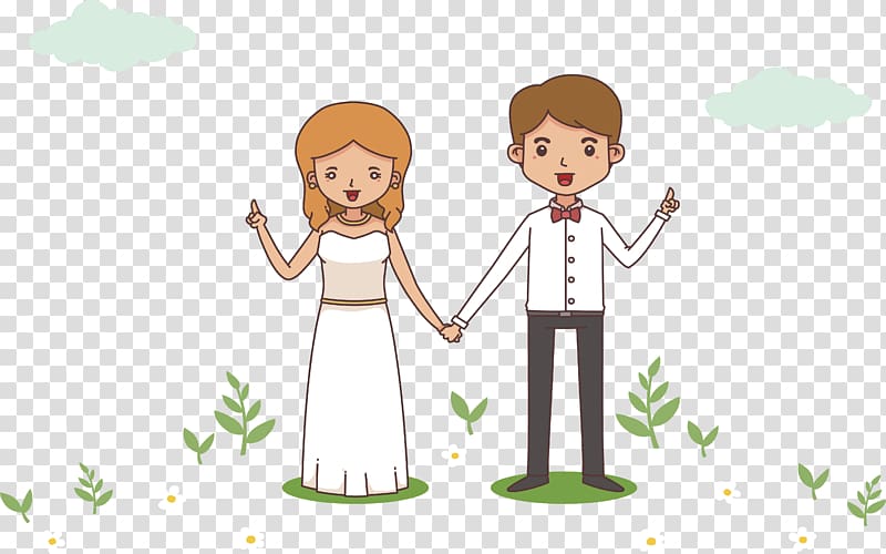 Wedding invitation Marriage, Hand-painted cartoon romantic wedding transparent background PNG clipart