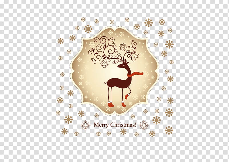 Christmas card Reindeer Wedding invitation Greeting card, Cute Christmas reindeer material transparent background PNG clipart