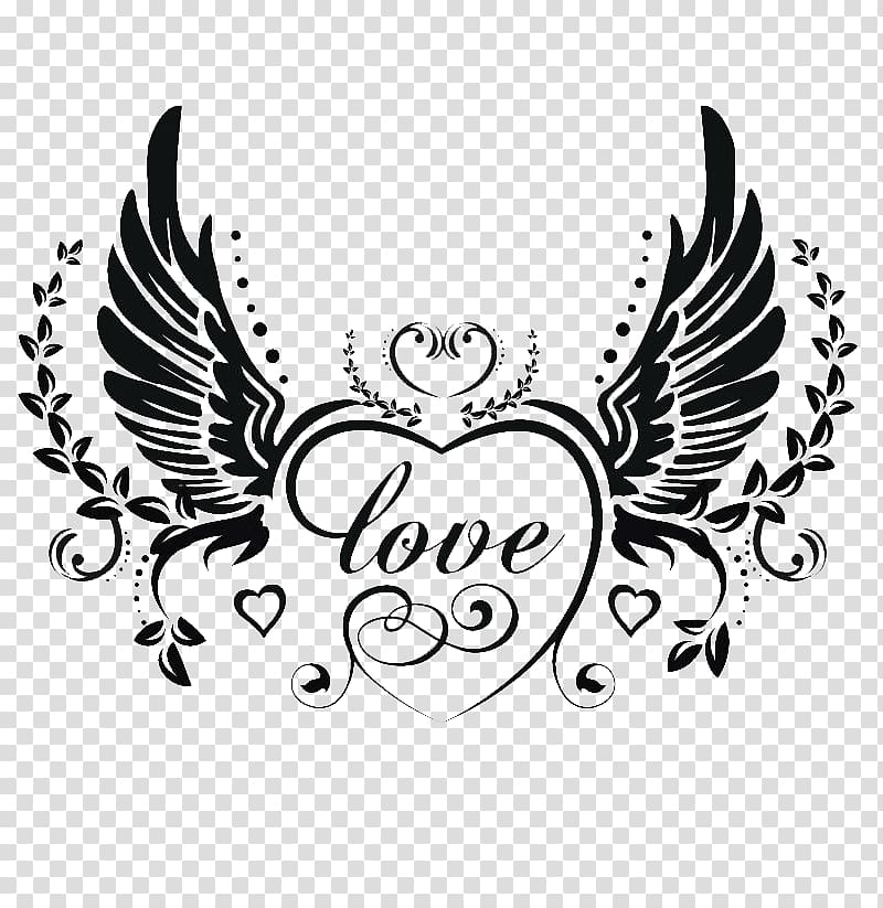 love heart and wings , Heart Love Illustration, Wings of love transparent background PNG clipart