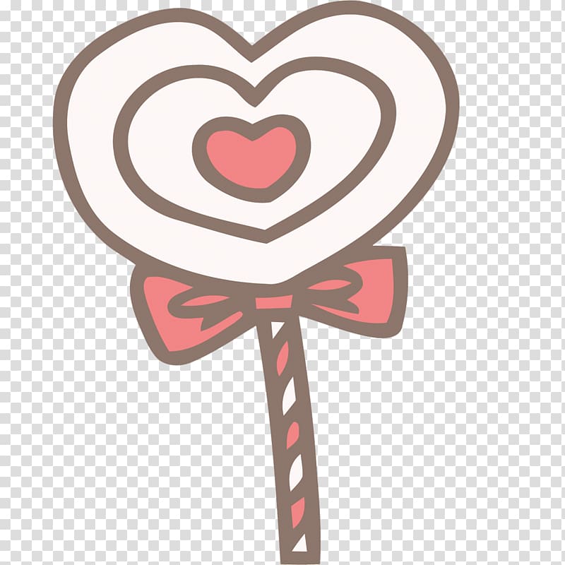 Valentines Day Doodle Romance Illustration, creative hand-painted love lollipop transparent background PNG clipart