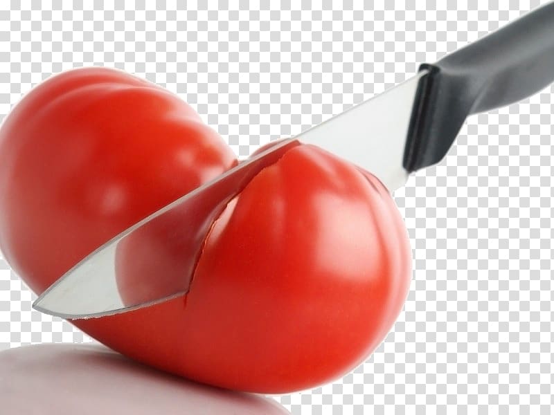 Cherry tomato Knife Vegetable Fruit Food, Knife and tomato transparent background PNG clipart