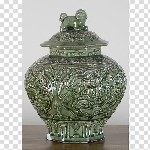 Vase Ceramic Pottery Green Jar, vase transparent background PNG clipart