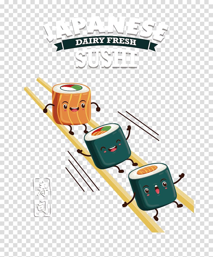 Sushi Poster Japanese Cuisine Cartoon, sushi transparent background PNG clipart
