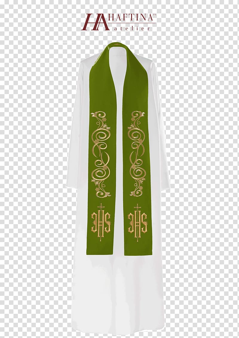 Stole Green Vestment Haft Chasuble, kielich transparent background PNG clipart