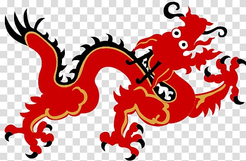 red and brown dragon illustration, Chinese Red Dragon transparent background PNG clipart