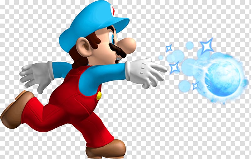 Super Mario throws an ice ball illustration, New Super Mario Bros. Wii New Super Mario Bros. U, flip transparent background PNG clipart
