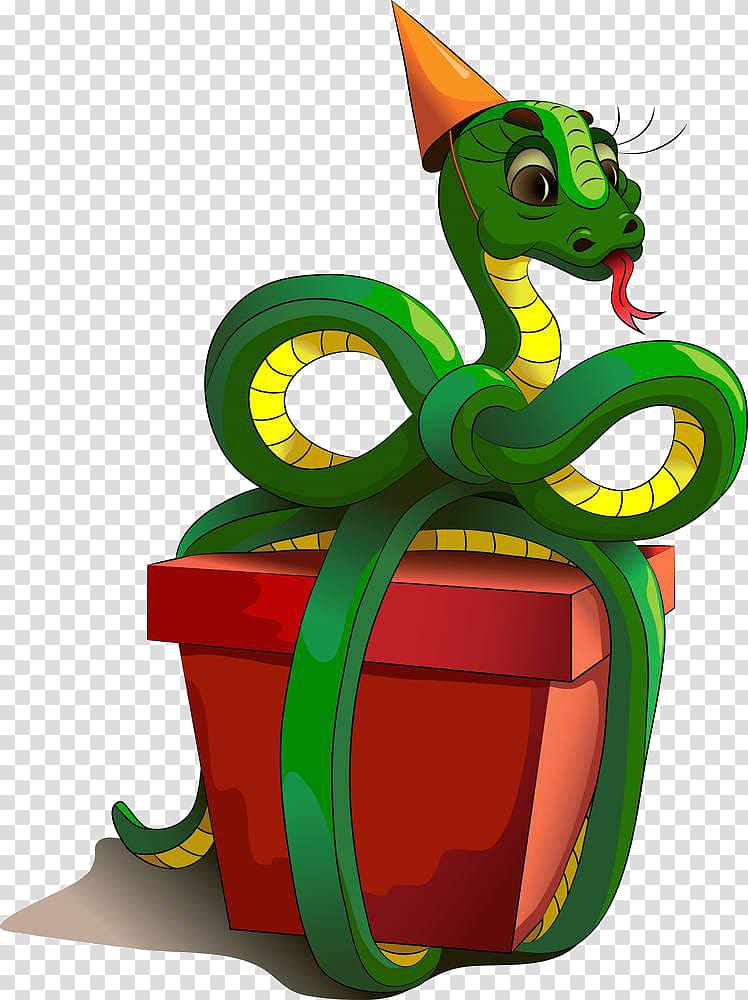 Snake Gift Illustration, Cartoon snake material transparent background PNG clipart