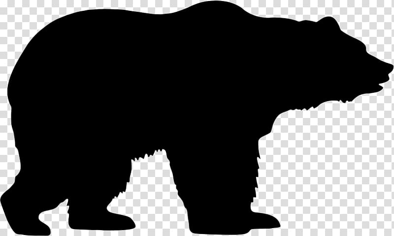 silhouette of bear illustration, American black bear Polar bear Grizzly bear , bear transparent background PNG clipart