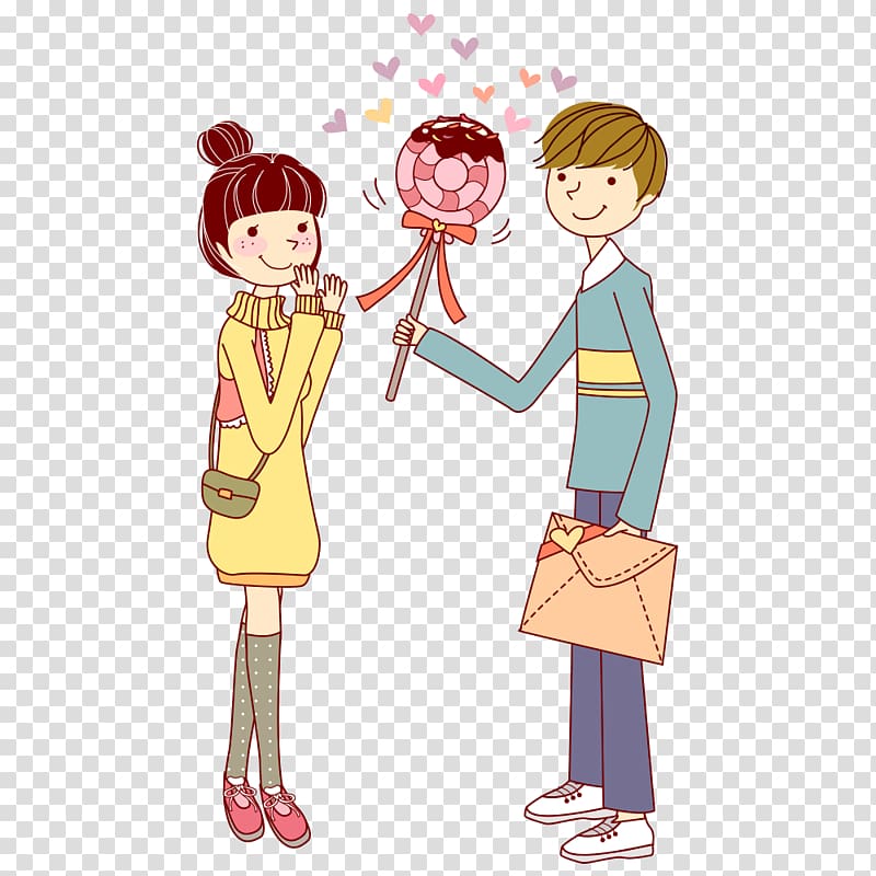 Cartoon Romance Significant other couple, Cartoon couple transparent background PNG clipart