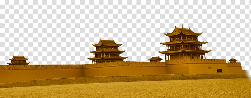 Jiayuguan City Dunhuang Lanzhou Great Wall of China Longmen Grottoes, Old Town transparent background PNG clipart