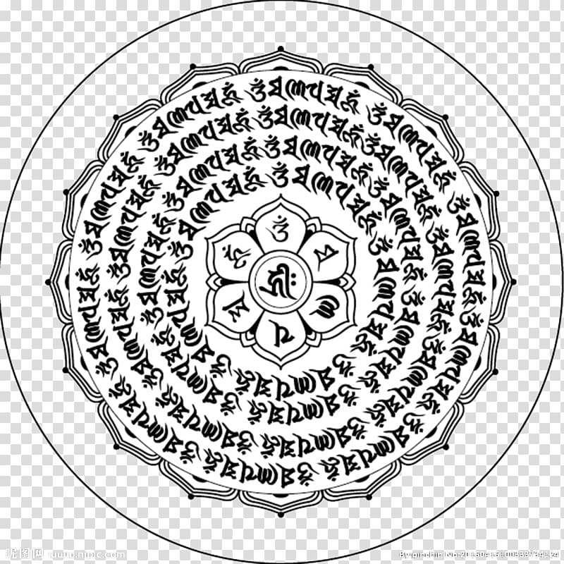 black and white text illustration, Heart Sutra Om mani padme hum Mantra Sanskrit, Sanskrit Six types of mantra transparent background PNG clipart