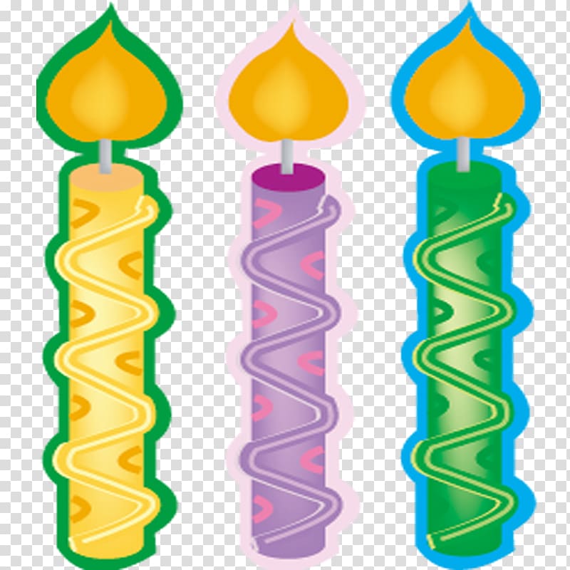 Birthday cake Candle, Three candles transparent background PNG clipart