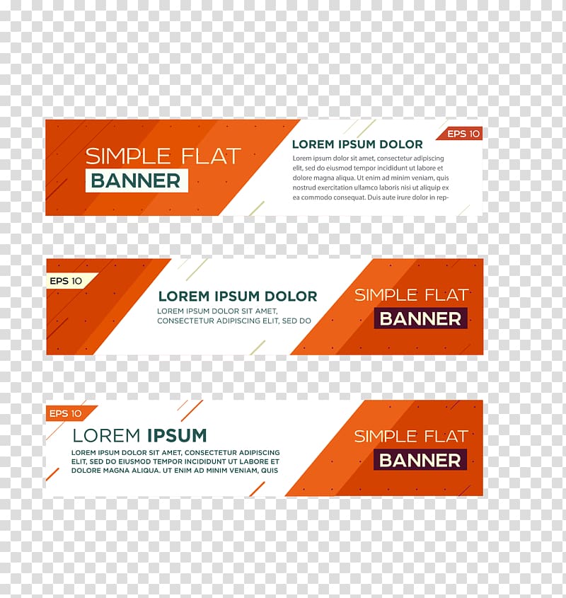 three Simple Flat cards, Web banner Logo Poster, Color banners material transparent background PNG clipart