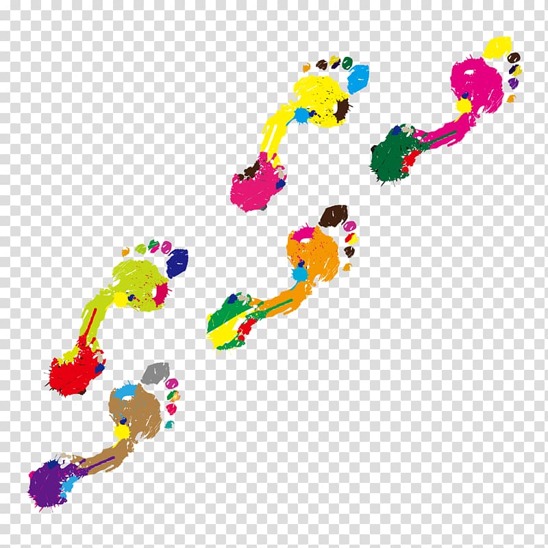 assorted-color foot print , Footprint , Colorful cool footprints transparent background PNG clipart