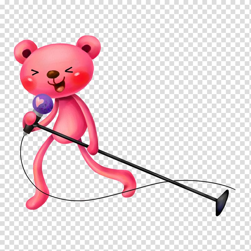 Animation Cartoon, Singing bear transparent background PNG clipart