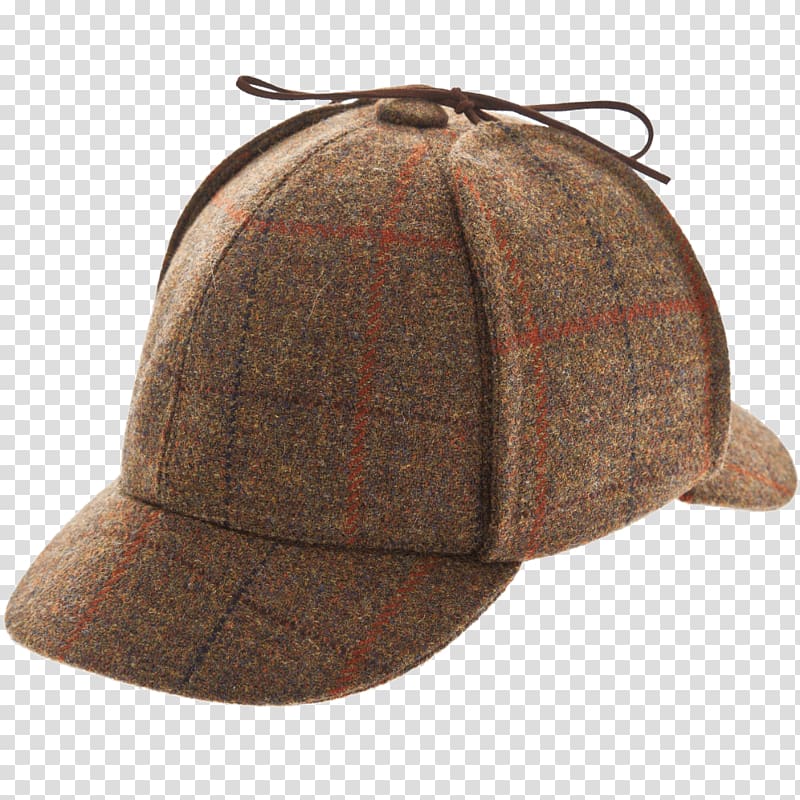 brown cap, Sherlock Holmes Top hat Deerstalker Cap, hats transparent background PNG clipart