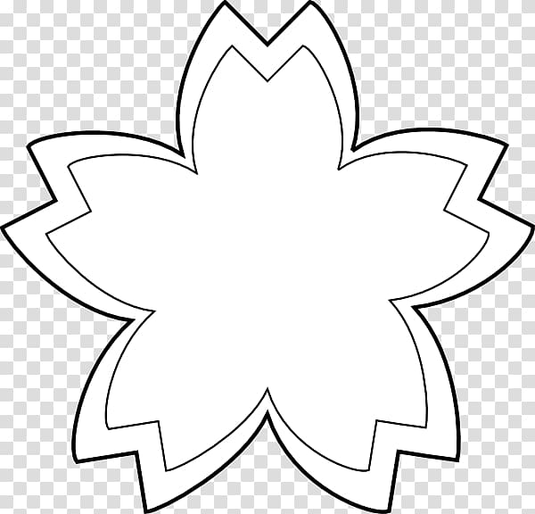 Flower Black and white Drawing , Simple Flower Outline transparent background PNG clipart