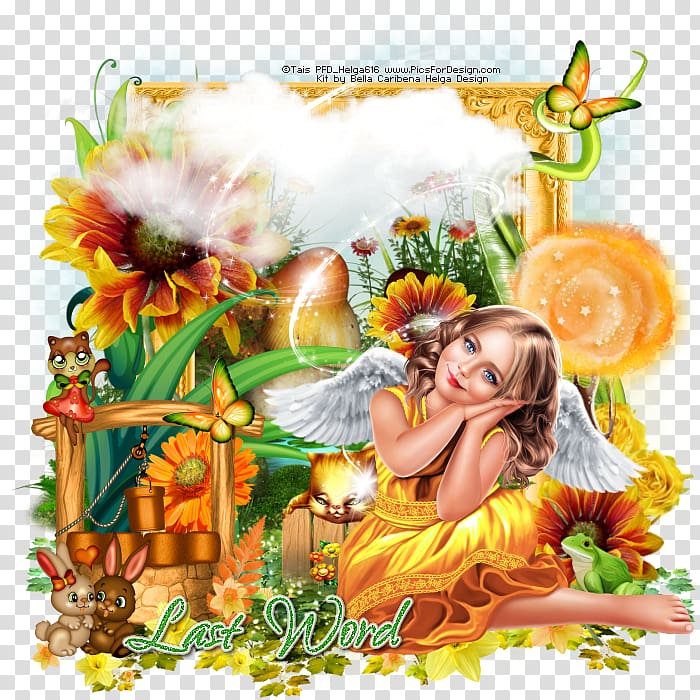 Floral design Fairy Cut flowers Common sunflower, Fairy transparent background PNG clipart