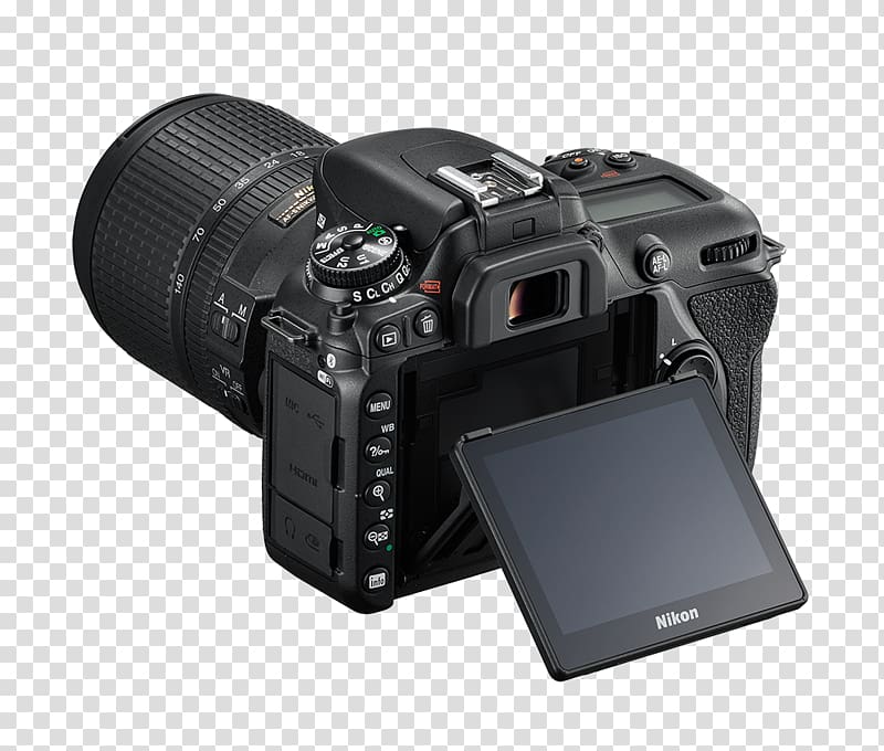 AF-S DX Nikkor 18-140mm f/3.5-5.6G ED VR Nikon D500 Digital SLR Camera, Camera transparent background PNG clipart