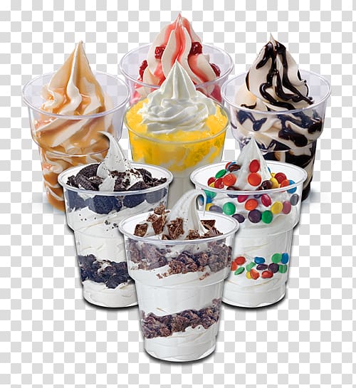 Ice Cream Cones Sundae Knickerbocker glory Parfait, sundae transparent background PNG clipart