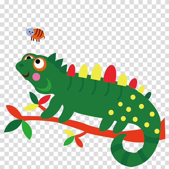 Chameleons Lizard Cartoon, Green cartoon chameleon transparent background PNG clipart