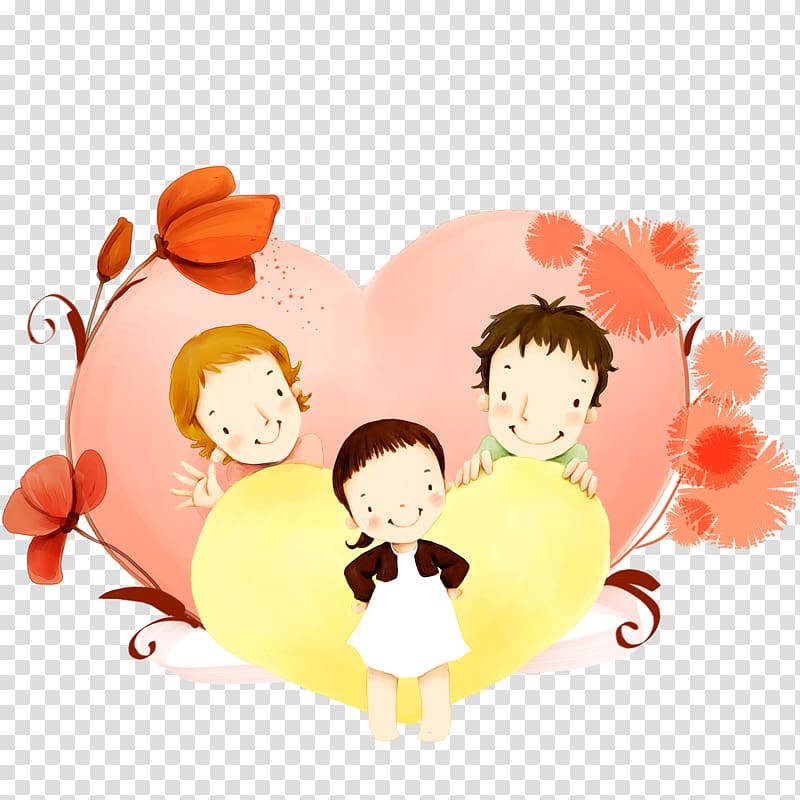 Family Cartoon High-definition television Illustration, a family of three transparent background PNG clipart