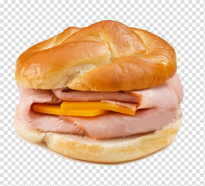 Hamburger Ham and cheese sandwich Breakfast sandwich Pretzel, Bacon Burger transparent background PNG clipart