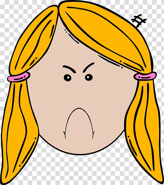 angry cartoon face girl