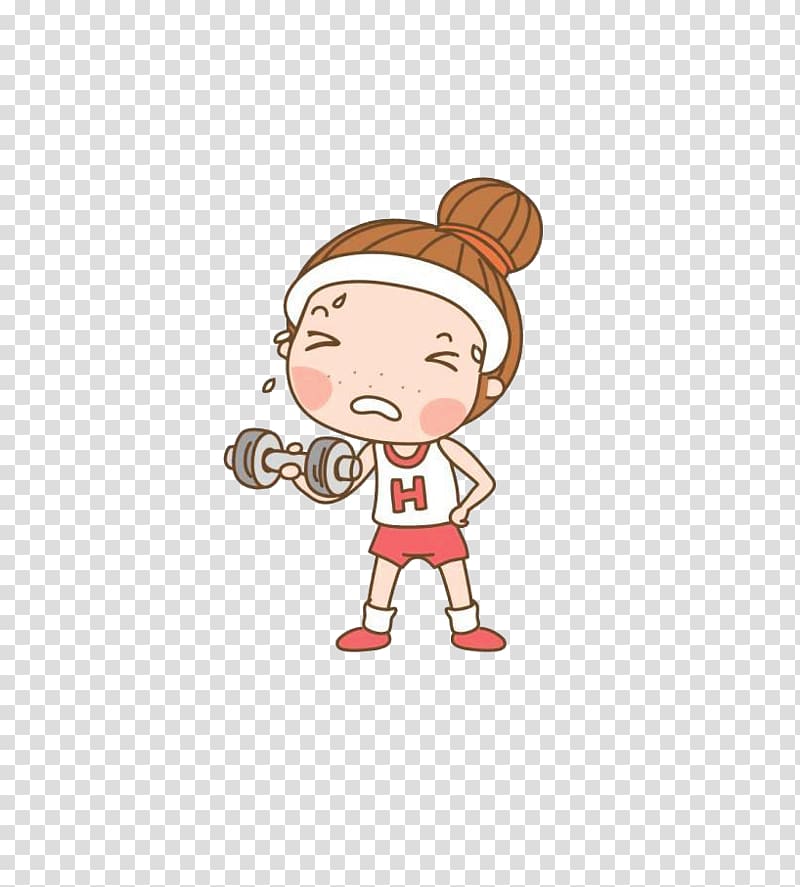 Physical exercise Dumbbell, Girl lifting dumbbells transparent background PNG clipart
