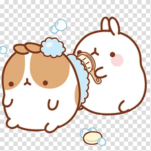 Molang Loves (Molang) Drawing Rabbit Character, rabbit transparent background PNG clipart