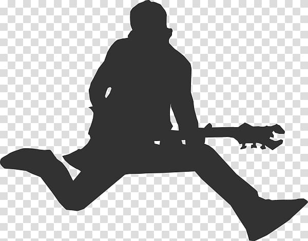 silhouette of person playing guitar , Rock Silhouette transparent background PNG clipart