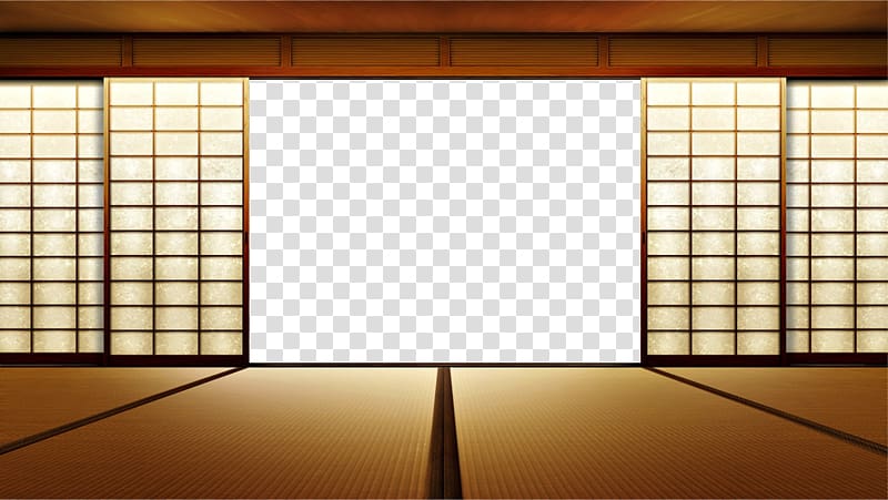 white panel sliding door illustration, Kinkaku-ji Interior Design Services Japanese rock garden Living room , Japanese-style doors and windows transparent background PNG clipart