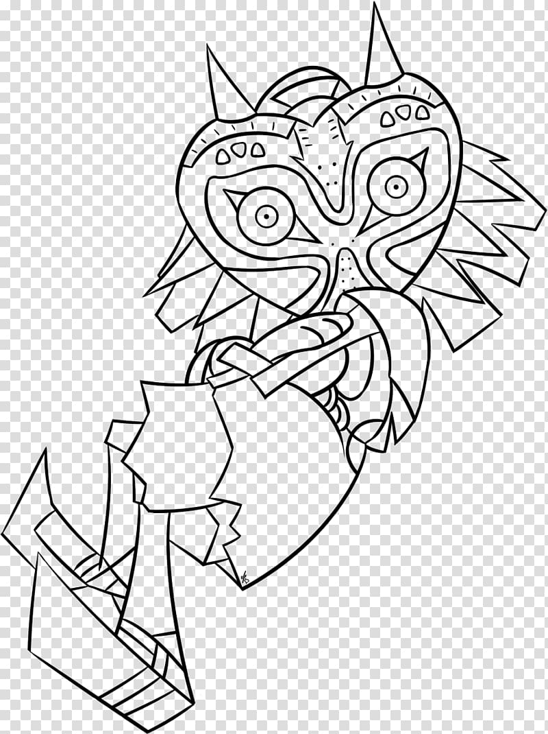 The Legend of Zelda: Majora\'s Mask Coloring book Line art Drawing Child, joker mask transparent background PNG clipart