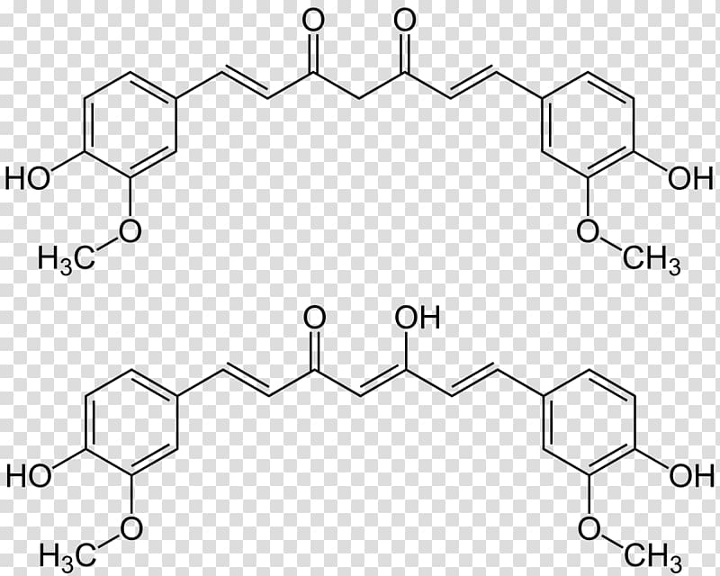Structural formula Chemical formula Structure Acid Chemical compound, Curcumin transparent background PNG clipart