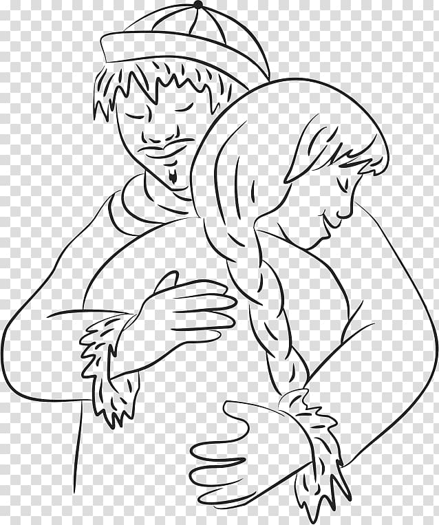 Drawing Hug Woman Sketch, woman transparent background PNG clipart