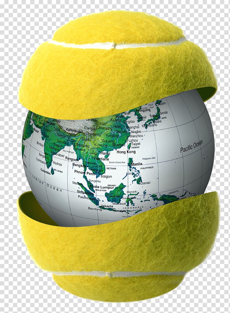 Globe World map World map , Modern creative yellow tennis Globe transparent background PNG clipart
