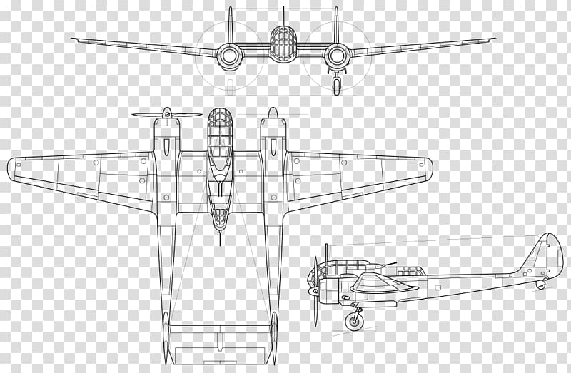 Aircraft Line art Propeller Drawing, Reconnaissance Aircraft transparent background PNG clipart